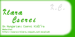 klara cserei business card